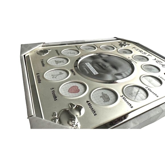 Baby's First Year Frame Monthly Silver Mirror Collage Picture Frame - Picture 3 of 4